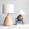 Hello Honey® 16.75" Natural Brown Cut Out Ceramic Table Lamp with Linen Shade